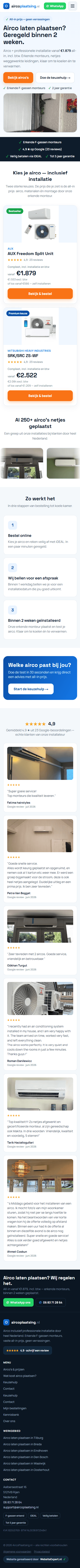 Aircoplaatsing.nl — mobiele weergave