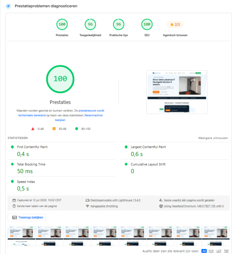 PageSpeed na desktop