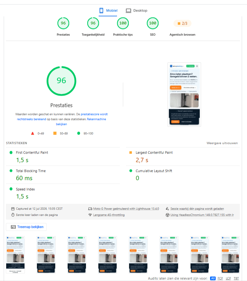 PageSpeed na mobiel