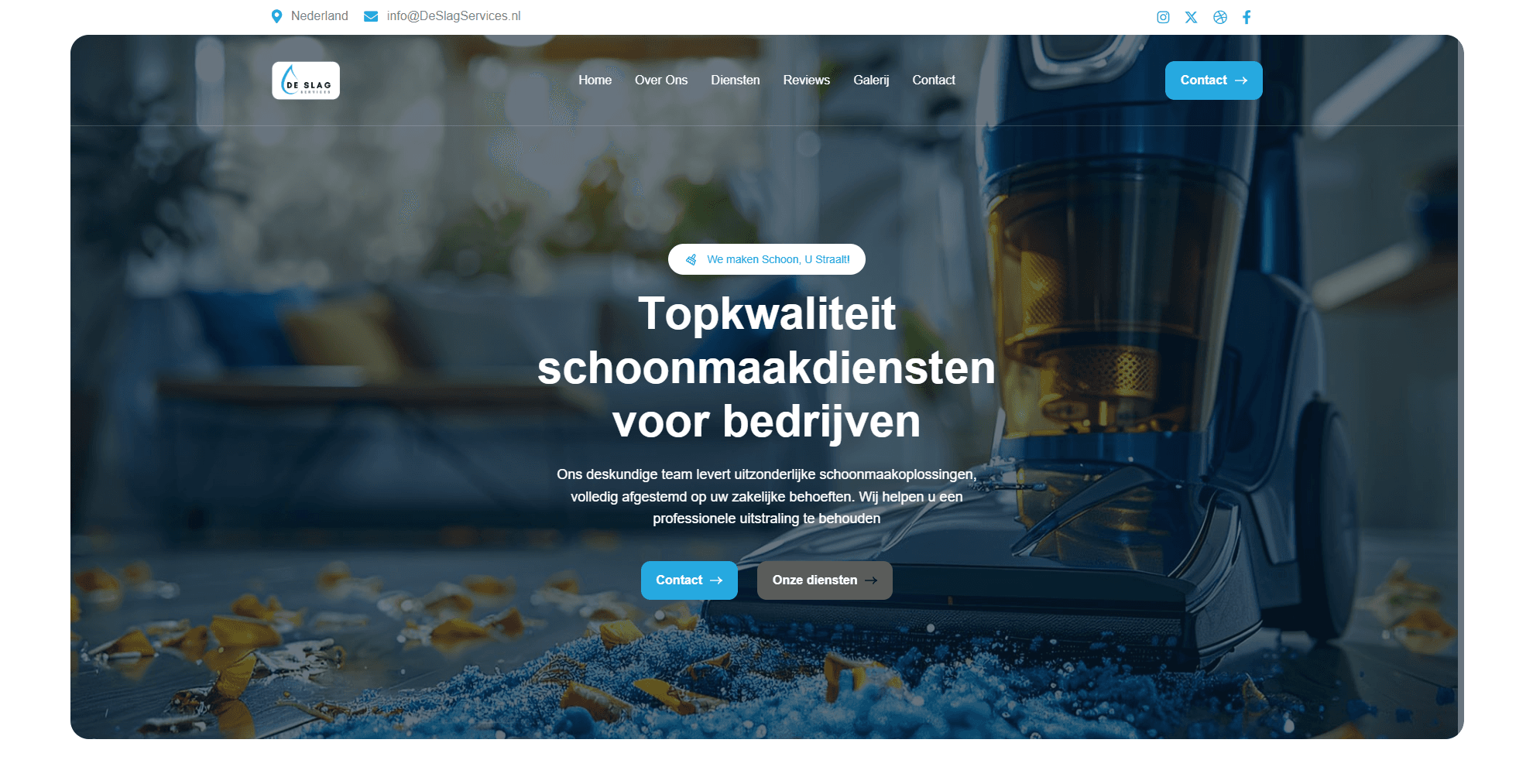De Slag Services — Website voor schoonmaakbedrijf