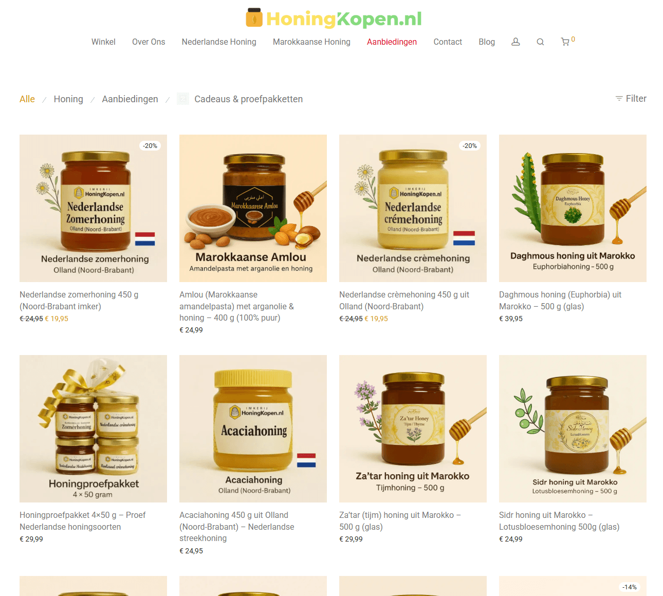 Honingkopen.nl — E-commerce webshop