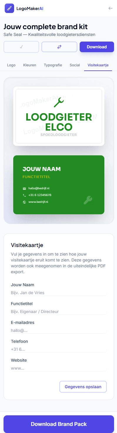LogoMakerAI.nl — mobiele weergave