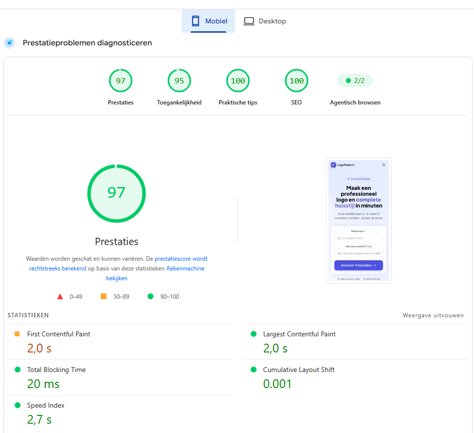 PageSpeed na mobiel