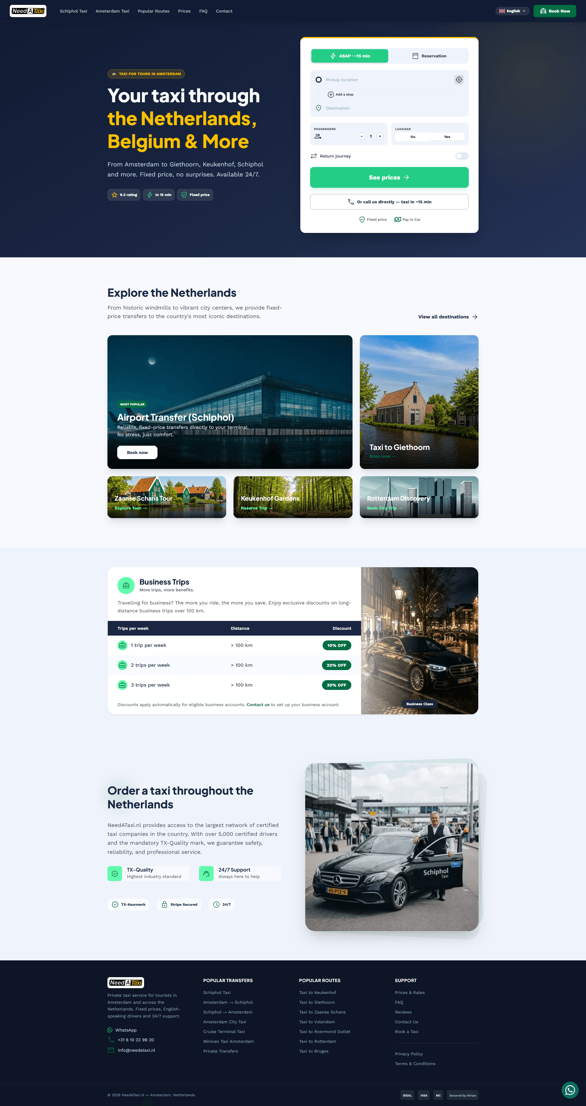 NeedATaxi.nl — desktop weergave
