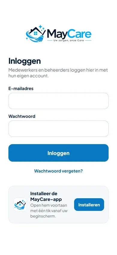 MayCare Planner op een telefoon